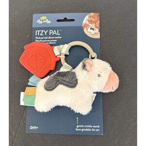 Itzy Ritzy Carmen The Cow Baby Crinkle Sounds Silicone Teether Plush Pal Toy NWT